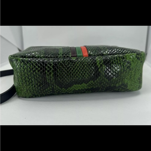 Clare V Fern Miro Stripe Snake Green Crossbody Midi Purse Sac~originally $345! - Picture 6 of 8